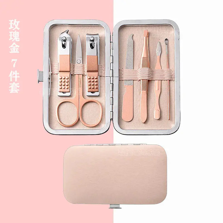 Rose Gold Stainless Steel Nail Clipper Tool Set (18 Pcs) Frezze_Luxe