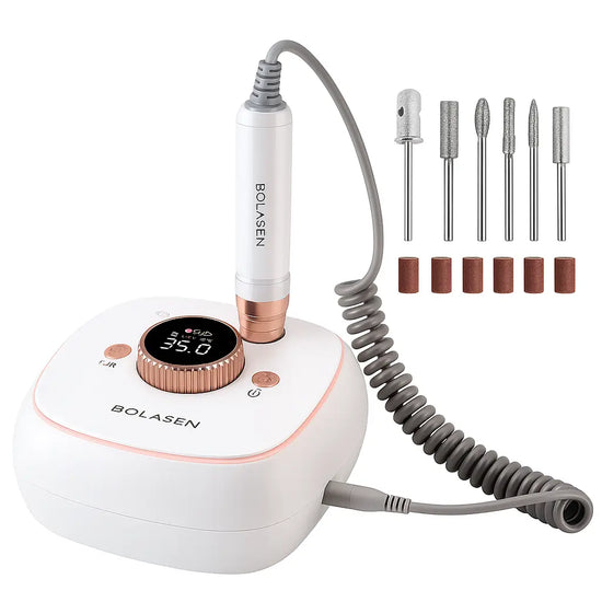 BOLASEN 40000RPM Professional Brushless Nail Drill 7800mAh Rechargeable Cordless Electric Nail File Fast Removal Nail Drill for Acrylic Gel Nail Auto Start-Stop Perfect for Salon Use HaloDrill 10 Frezze_Luxe