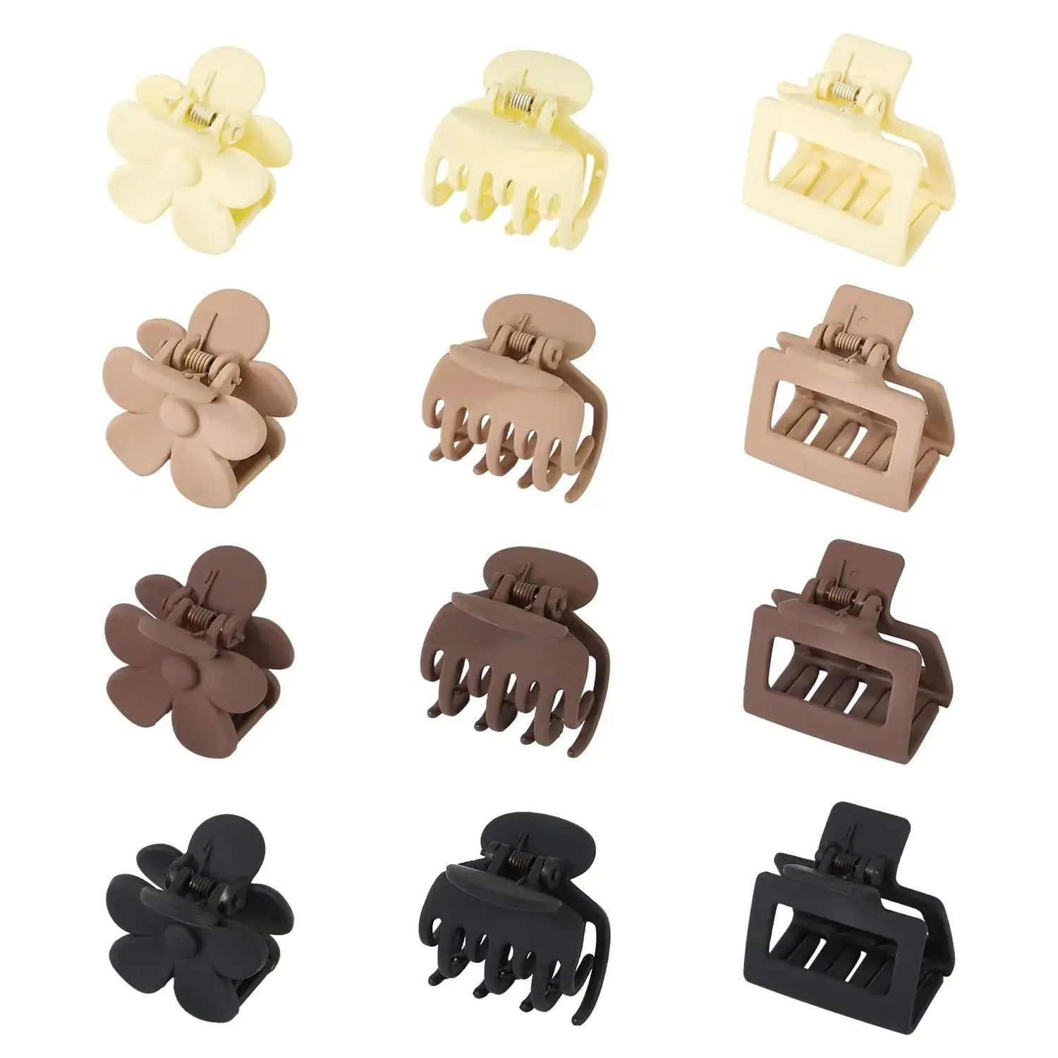 MINMUNJIU Small Hair Clips for Thin Hair 12 Pack Matte Small Medium Claw Clips Ranging from 1.57-2 Inch for Thin Fine Short Hair Non-slip Claw Clips for Women and Girls Frezze_Luxe