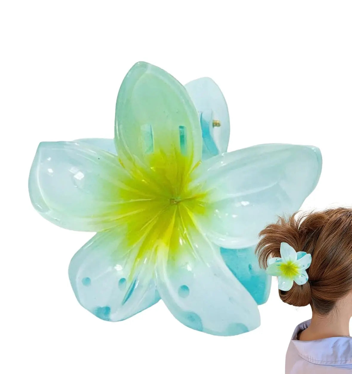Flower Hair Claw Clips - Hawaiian Flower Hair Claw Clips for Women | Preppy Flower Hair Clip | Claw Clips for Thin Hair | Flower Strong Hold jaw clip | Hair Claw Clips for Girls Frezze_Luxe