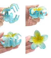 Flower Hair Claw Clips - Hawaiian Flower Hair Claw Clips for Women | Preppy Flower Hair Clip | Claw Clips for Thin Hair | Flower Strong Hold jaw clip | Hair Claw Clips for Girls Frezze_Luxe