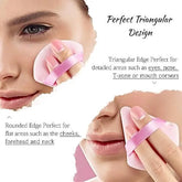 48 Pcs Makeup Powder Puff - Triangle Powder Puff for Face Powder Velour Press Powder Puff for Flawless Finish Portable Powder Puff with Case Beauty Tools Puff for Makeup Pink Frezze_Luxe