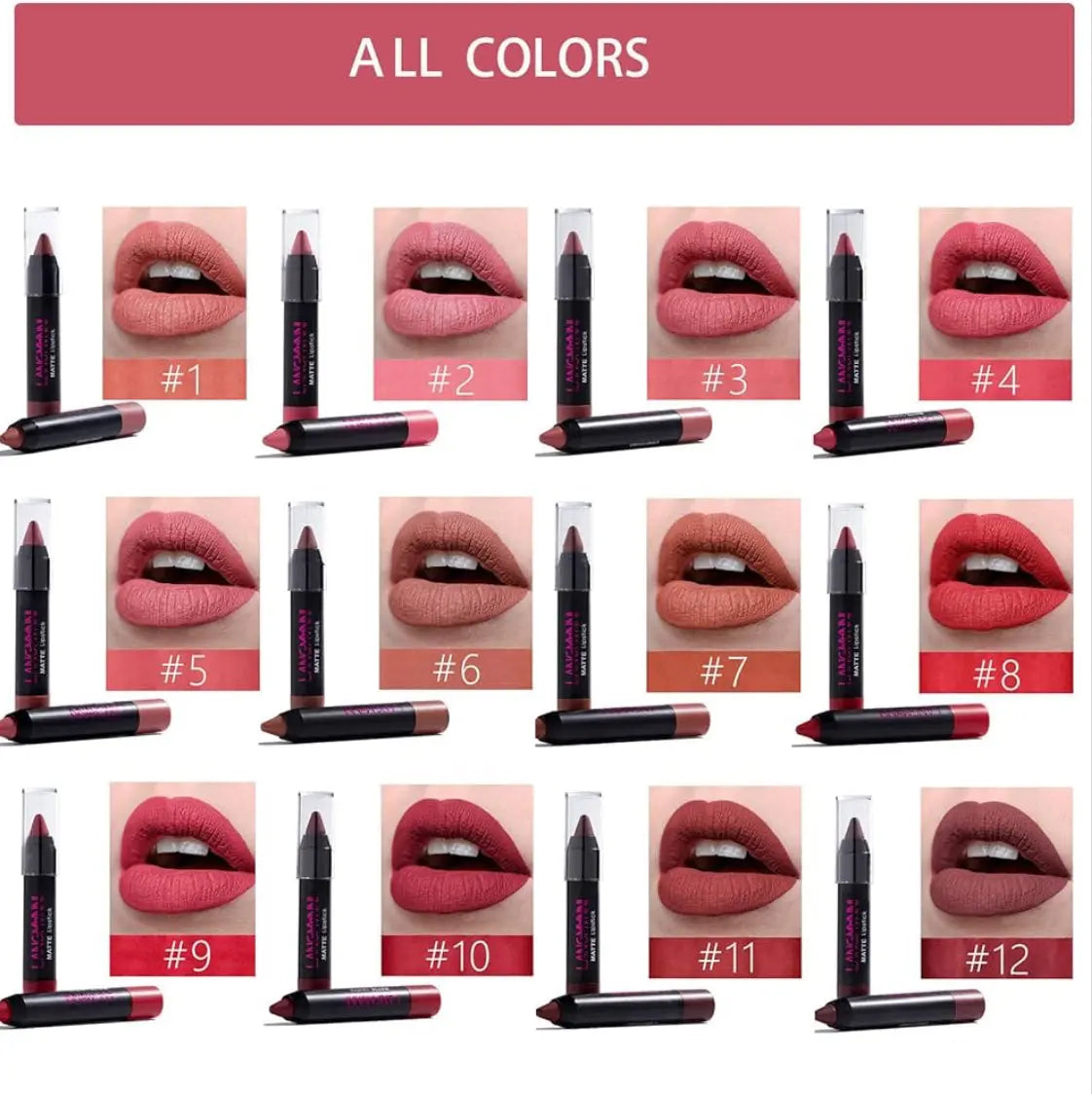 12 Lipstick Set Collection Frezze_Luxe