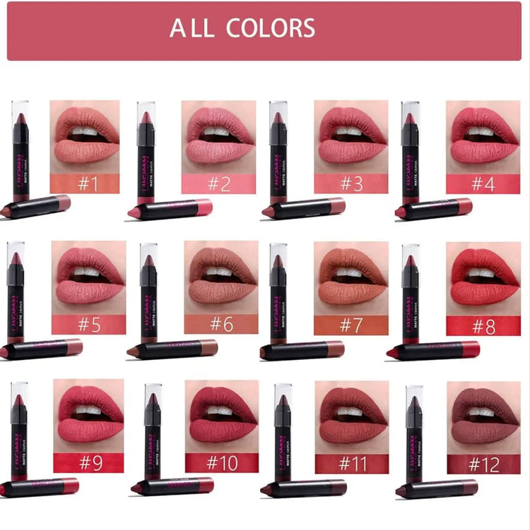 12 Lipstick Set Collection Frezze_Luxe