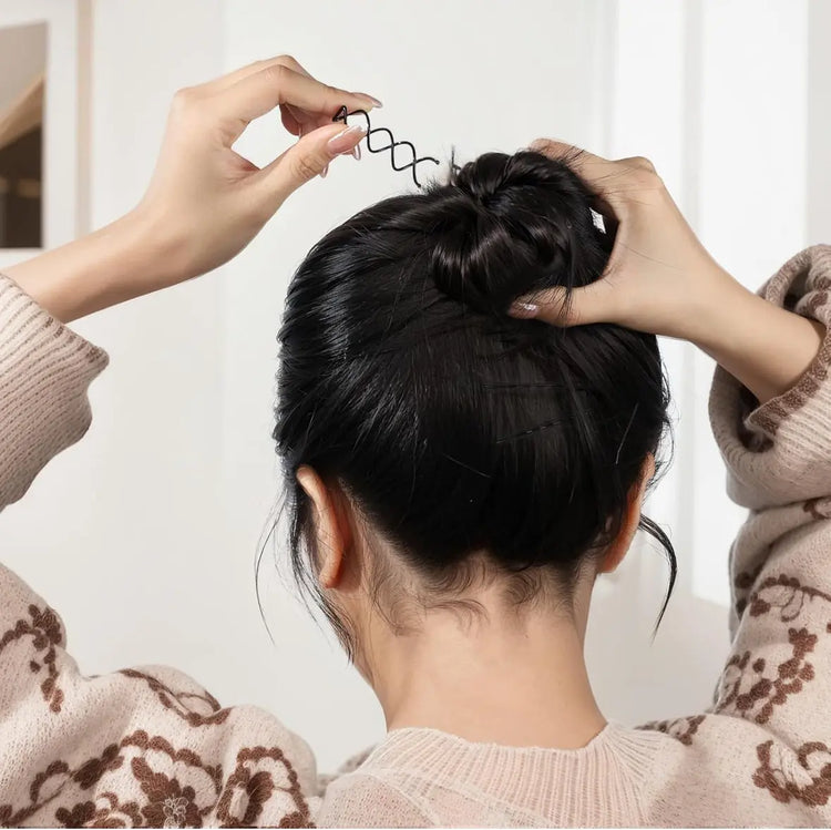 OMYZERO 60Pcs Non-Scratch Round Tips Spiral Bobby Hair Pins Spin Pins Twist Screw Hair Pin for Women Bun Hair Style DIY (Black) Frezze_Luxe