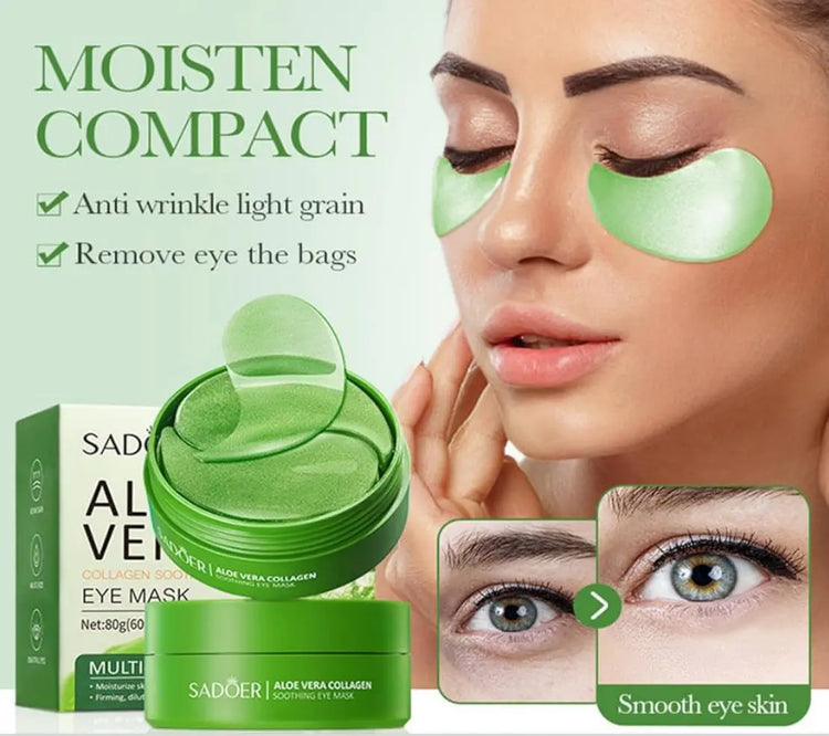 OAKSII Under Eye Patches 60PCS Aloe Vera Under Eye Mask for Dark Circles and Puffiness Under Eye Gel Pads Improve Under Eye Bags Fine Lines and Wrinkles (60pcs eye patch) Frezze_Luxe