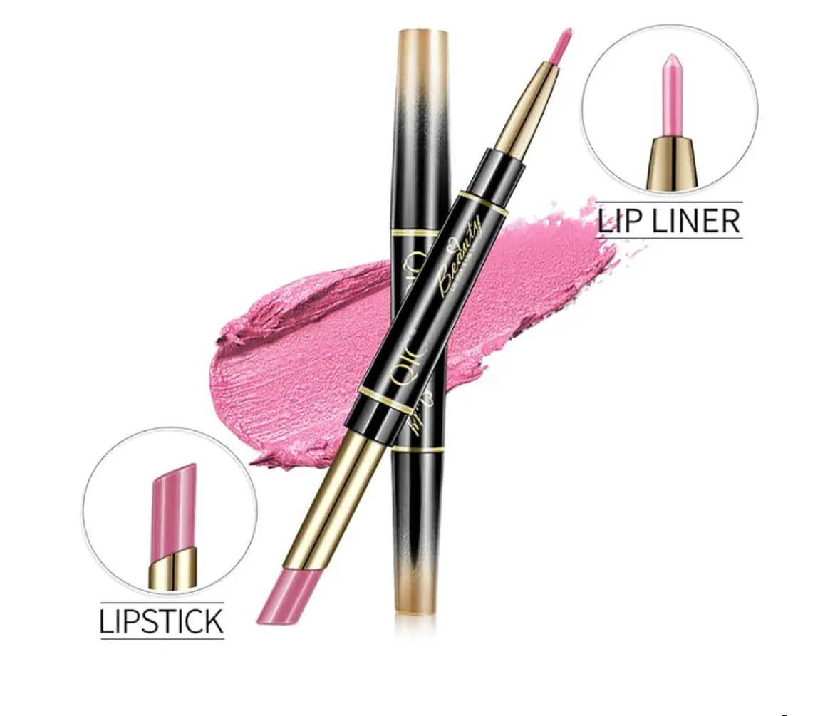 Petansy 5Pcs Double Head Matte Lipstick Set Lip Liner & Lipstick Set Long Lasting Waterproof Moisturizing Lipstick Set(D) Frezze_Luxe