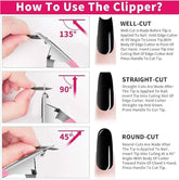Professional Acrylic False Nail Clippers for Acrylic Nails Nail Tip Cutter Nail Manicure Tool (Rainbow) Frezze_Luxe