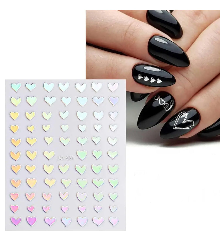 VOTACOS 12 Sheets Aurora Star Nail Art Stickers 3D Shiney Nail Decals Self-Adhesive Nail Art Supplies Glitter Holographic Star Heart Moon Nail Art Design Nail Accessories for Women Nail Decorations. Frezze_Luxe