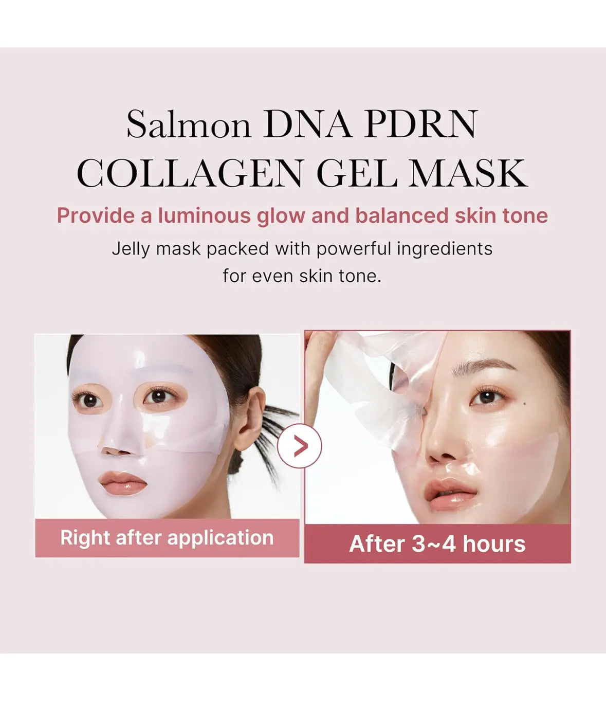 Medicube Salmon DNA PDRN pink collagen jelly gel mask | overnight face mask for glass glow skin- elasticity hydrating firming and moisturizing | korean skincare 28g 4ea Frezze_Luxe