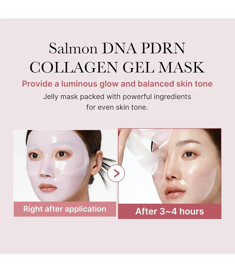 Medicube Salmon DNA PDRN pink collagen jelly gel mask | overnight face mask for glass glow skin- elasticity hydrating firming and moisturizing | korean skincare 28g 4ea Frezze_Luxe