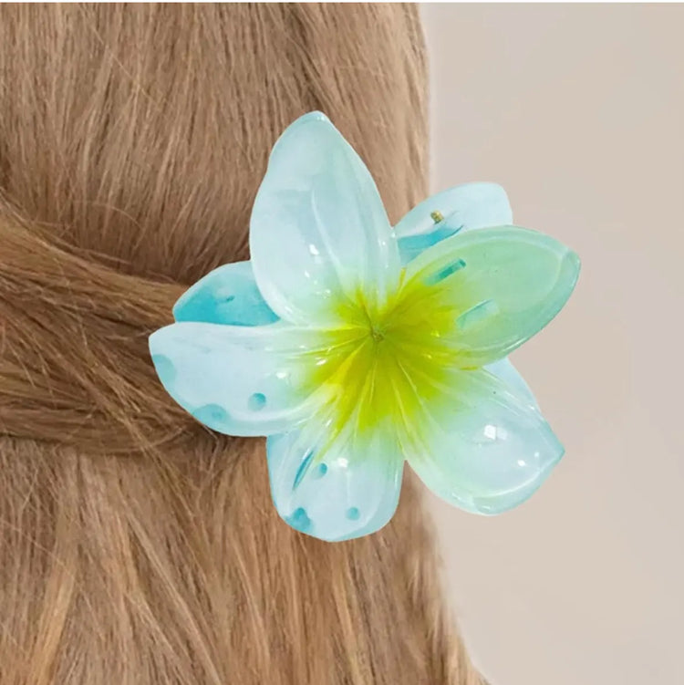 Flower Hair Claw Clips - Hawaiian Flower Hair Claw Clips for Women | Preppy Flower Hair Clip | Claw Clips for Thin Hair | Flower Strong Hold jaw clip | Hair Claw Clips for Girls Frezze_Luxe