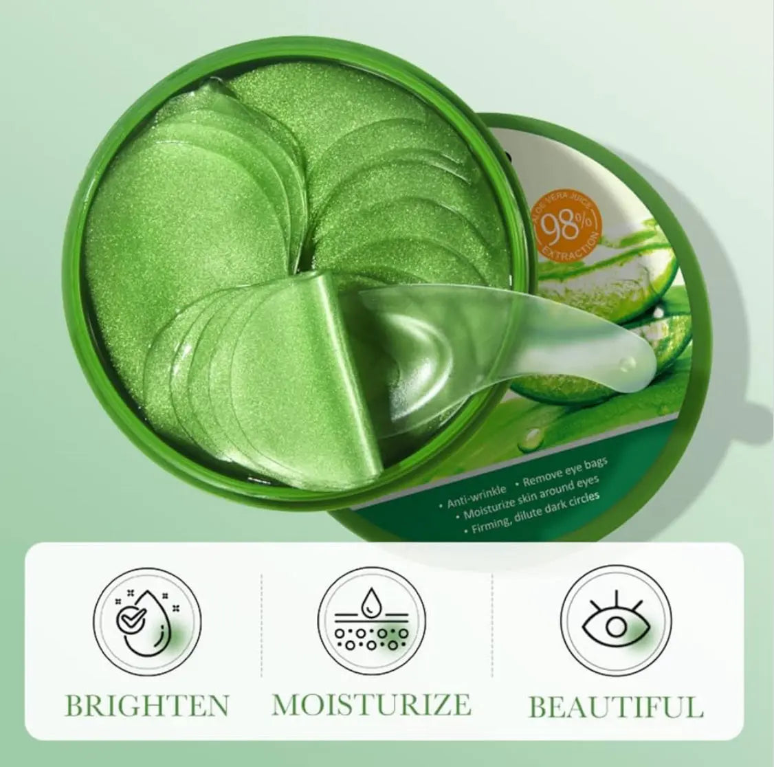OAKSII Under Eye Patches 60PCS Aloe Vera Under Eye Mask for Dark Circles and Puffiness Under Eye Gel Pads Improve Under Eye Bags Fine Lines and Wrinkles (60pcs eye patch) Frezze_Luxe