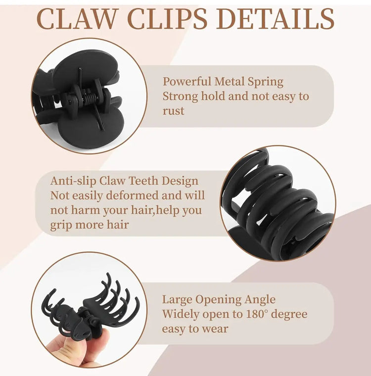 MINMUNJIU Small Hair Clips for Thin Hair 12 Pack Matte Small Medium Claw Clips Ranging from 1.57-2 Inch for Thin Fine Short Hair Non-slip Claw Clips for Women and Girls Frezze_Luxe