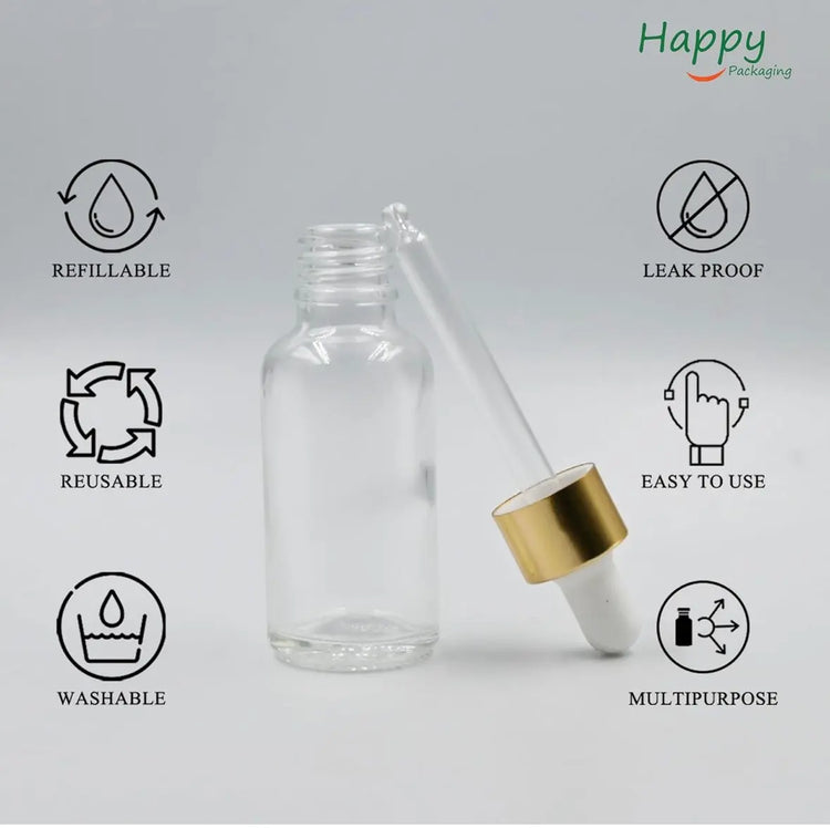 Bumobum 5 Pcs 1 oz Dropper Bottle Clear Eye Dropper Bottles with 2 Droppers 1 Funnel 1 Pipette & 8 Labels 30 ml Tincture Bottles with Dropper for Essential Oils Serums Hair Oils Body Cuticle Oils frezze_luxe
