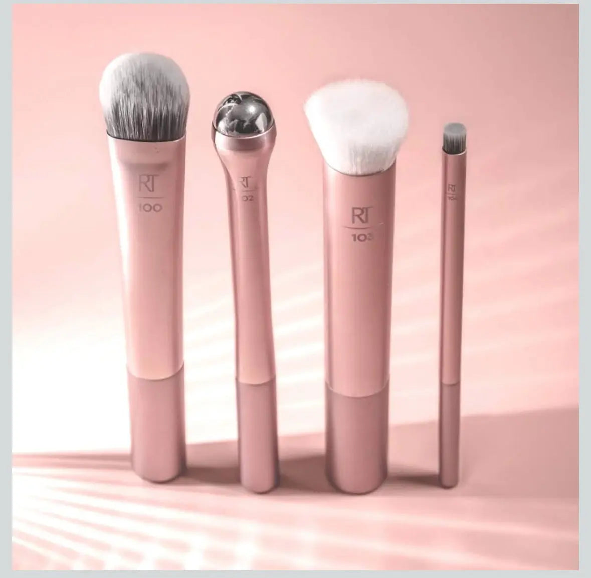 Real Techniques Prime Makeup Brush Set Ideal for Exfoliating & Applying Primers Moisturizers & Serums Skincare Tools Synthetic Bristles Cruelty-Free & Vegan 4 Piece Set frezze_luxe
