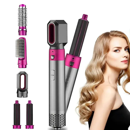 5-in-1 Automatic Hot Air Comb for Curling & Straightening Frezze_Luxe
