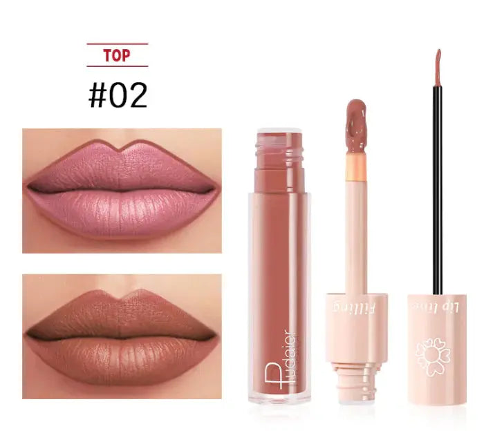 Pudaier Dual Lipstick and Lip Gloss Liquid Set Frezze_Luxe