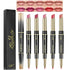 Petansy 5Pcs Double Head Matte Lipstick Set Lip Liner & Lipstick Set Long Lasting Waterproof Moisturizing Lipstick Set(D) Frezze_Luxe