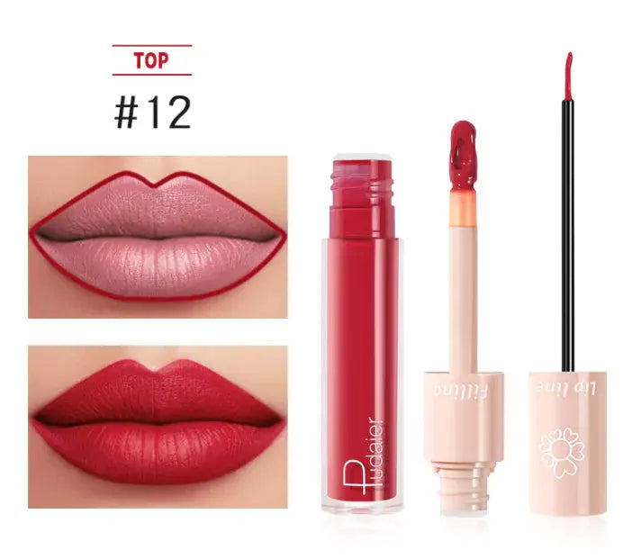 Pudaier Dual Lipstick and Lip Gloss Liquid Set Frezze_Luxe
