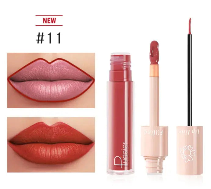 Pudaier Dual Lipstick and Lip Gloss Liquid Set Frezze_Luxe