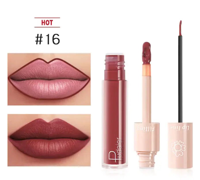 Pudaier Dual Lipstick and Lip Gloss Liquid Set Frezze_Luxe