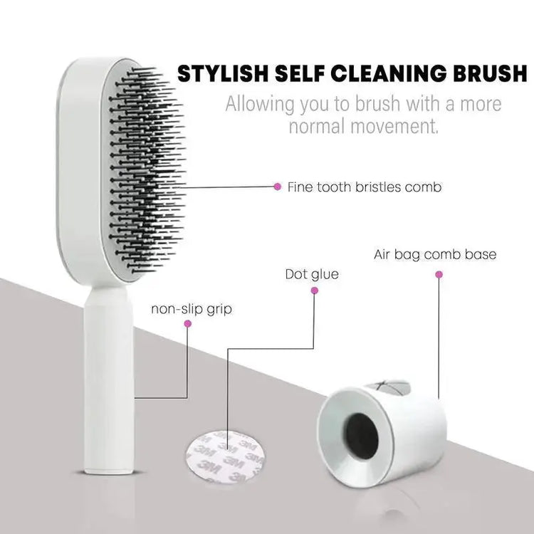 Self-Cleaning 3D  Hair Brush Frezze_Luxe