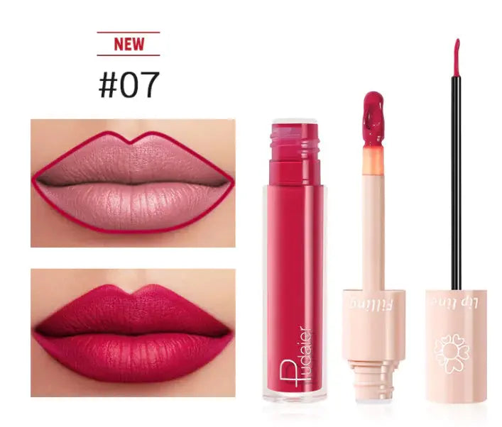 Pudaier Dual Lipstick and Lip Gloss Liquid Set Frezze_Luxe