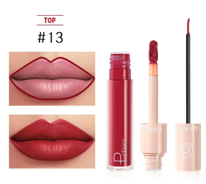 Pudaier Dual Lipstick and Lip Gloss Liquid Set Frezze_Luxe