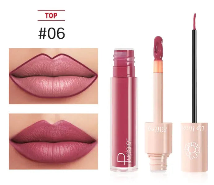 Pudaier Dual Lipstick and Lip Gloss Liquid Set Frezze_Luxe