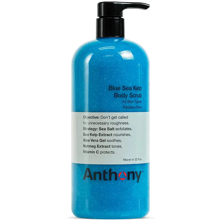Anthony Exfoliating Body Scrub Sea Salt Vitamin C & Aloe Vera Deep Cleans Smooths Rough Patches Soothes & Protects Skin Hydrating Blue Sea Kelp Body Wash 32 Fl Oz Anavell
