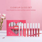 Transparent Lip Gloss Set with Liquid Lipstick Frezze_Luxe
