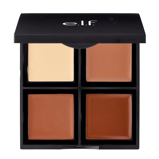 e.l.f. Cream Contour Palette Cream Highlighter & Bronzer Compact For Contouring Sharpen & Sculpt Complexion Frezze_Luxe