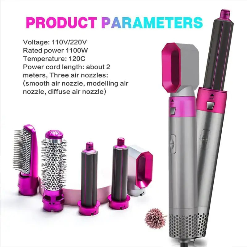 5-in-1 Automatic Hot Air Comb for Curling & Straightening Frezze_Luxe
