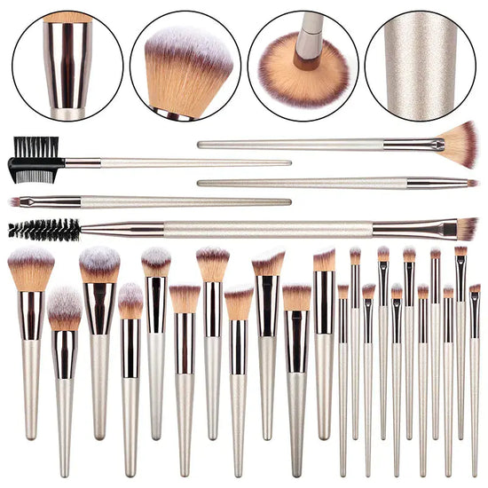 10-Piece Makeup Brush Set in Champagne Gold (Single Item) Frezze_Luxe